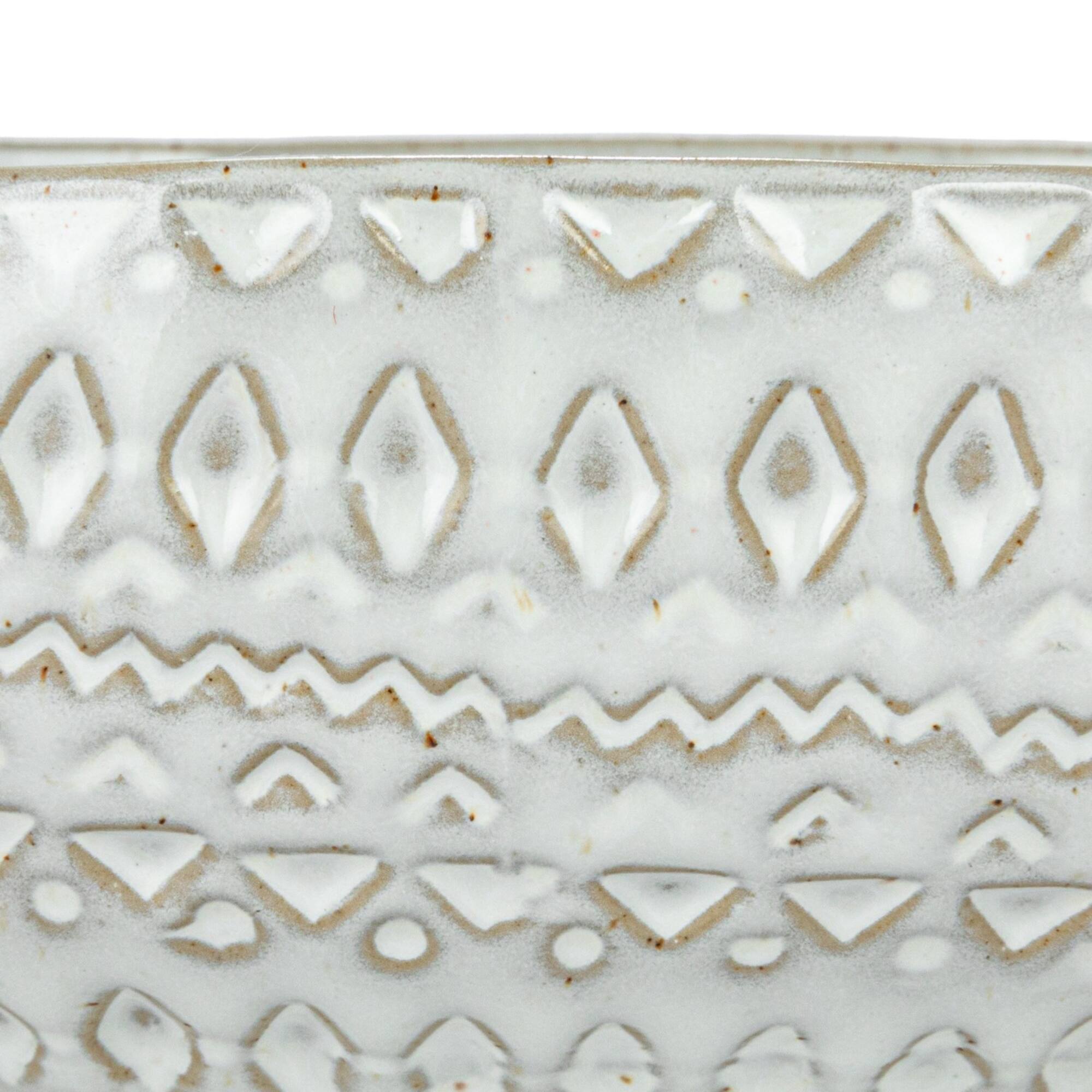 Hello Honey® 11" White Debossed Stoneware Rabbit Bowl with Reactive Glass, 2ct.